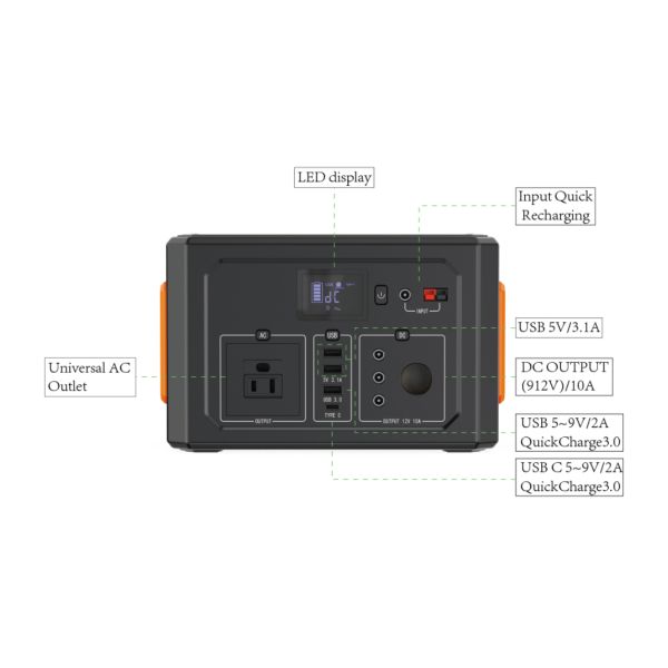404Wh 400W Solar Lithium Generator Battery Portable Power Station Lithium