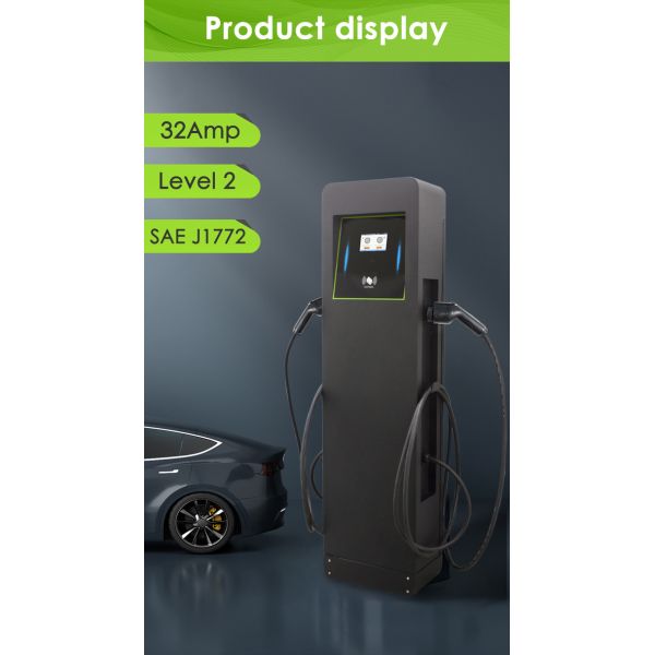 double gun ev charger Type 1 Commercial OCPP 1.6J 14kw public ev charger OEM ODM