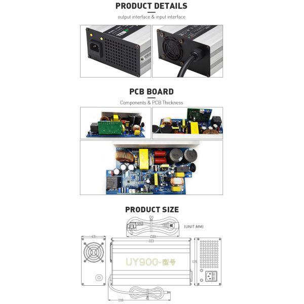 12V 48v 52v 40A Sweeper Charger 900W Ebike Lithium Battery Charger