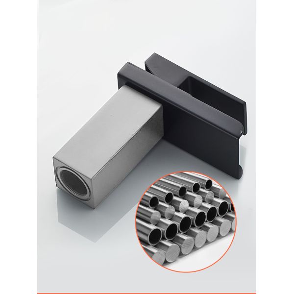SUS304 Stainless Steel Waterfall Single Hole Single Handle Basin Mixer In Chrome Matte Black