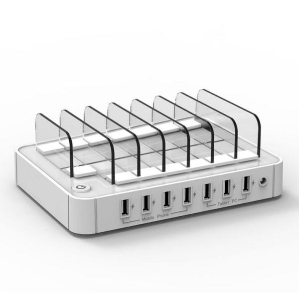 New 7 port USB charging station multi function charger adapter for iphone android smartphone tablet xiaomi huawei iphone