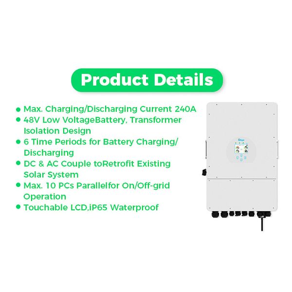 Deye 12kw High Voltage Hybrid Inverter SUN-12K-SG04LP3-EU Off On Grid