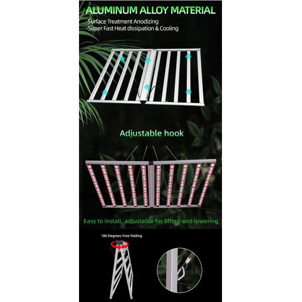 ANDY Commercial Full Spectrum Samsung LM301H LM281B EVO Dual-channel UV IR 10 Bar LED Plant Grow Lights 1100W