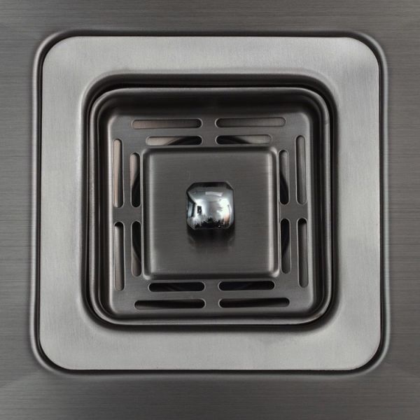 Sandblasted Brushed Black SS Kitchen Workstain Sink PVD Ledge With Cutting Board