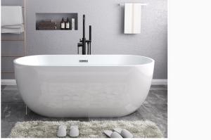 China Acrylic Thin Edged Sanitary Bathtub Extra Deep Soaking Tub Adult Thermal Insulation on sale