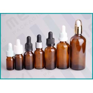 5ml - 100ml Amber Dropper Bottles , Cosmetic Essential Oil Dropper Bottle 