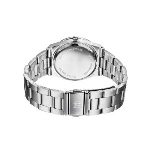 PC21S Movement Mens Silver Quartz Waterproof Wristwatch With White Face