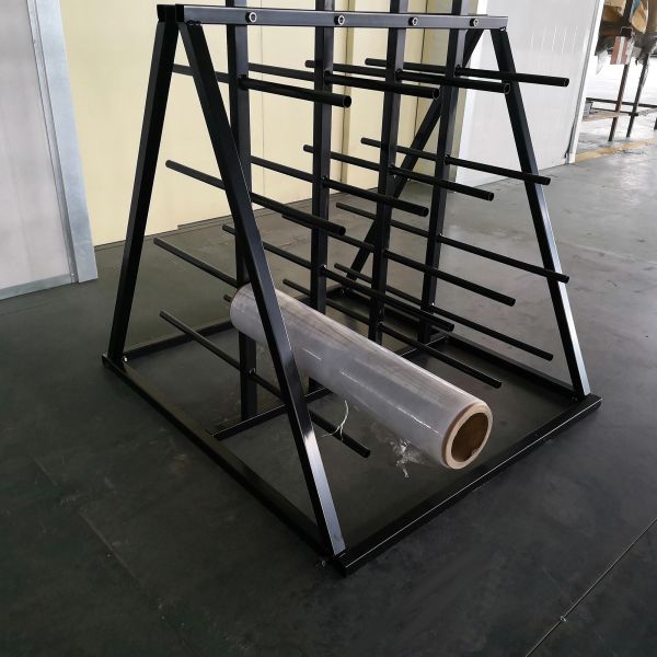 Metal Double Sides Roller 80 Arm Industrial Display Stands For Vinyl Roll