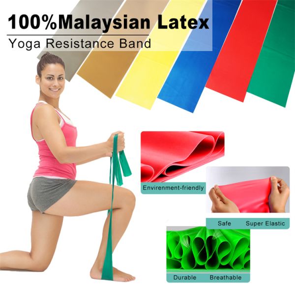 Width 15cm 60lbs Flat Latex Resistance Bands Not Loop For Workout