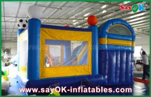 China Small 4x3m Inflatable PVC Bounce Castle Slider With Football Decoratiionn wholesale