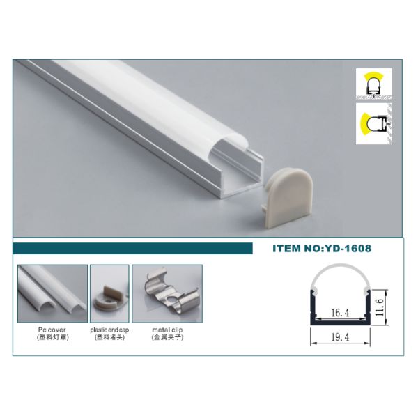 19*11mm Wall Surface Mounted LED Profile Aluminum Customized Length