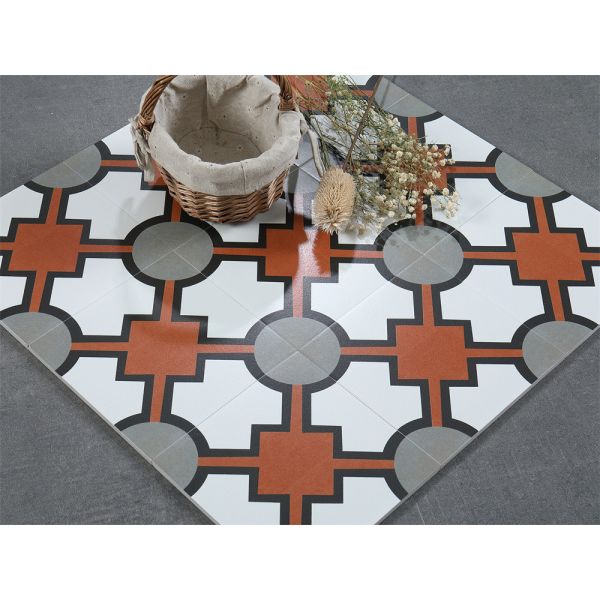 20x20cm Red Gray Ceramic Rustic Tile for Indoor Floor