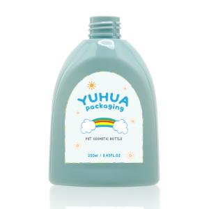 China Body Wash Cream Plastic Lotion Bottle 250ml Cute Flower Pump Kid Label on sale