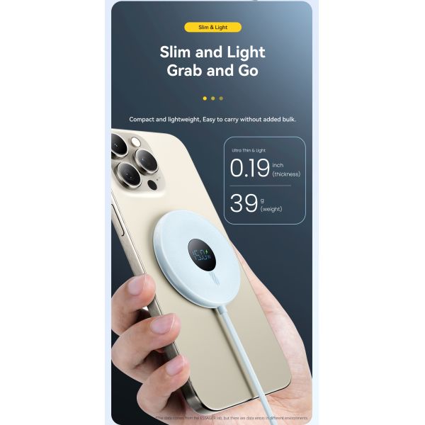 ESSAGER 15W Magnetic Phone Wireless Charger Digital Display ES-WC10