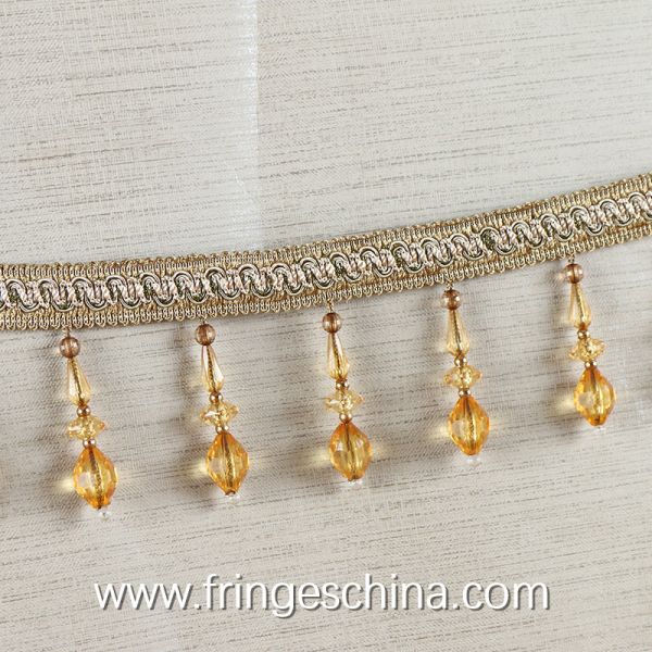 Handmade fashionable chain beads lace tassels fringes for curtain/sofa/pillow decoration