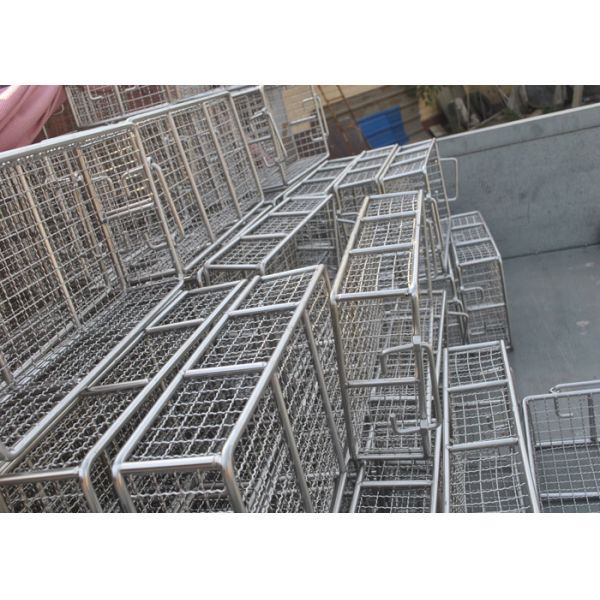 Stainless Steel Metal Wire Basket With Perforated , Polished Basket