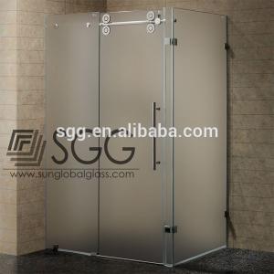 China 8mm/ 10mm/ 12mm thickness frosted tempered glass shower wall panels on sale