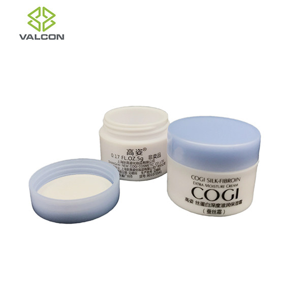 0.17 OZ Round Plastic Cosmetic Jars For Cream With Blue Screw Cap