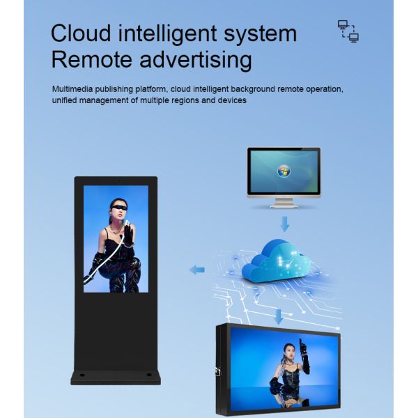 Outdoor LCD Digital Signage with 16:9 Aspect Ratio 3840X2160 Resolution and 50000 Hours Lifespan