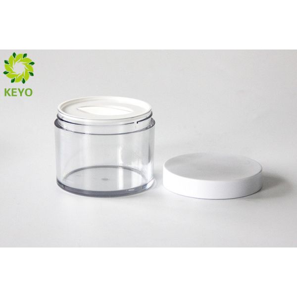 Clear PET Plastic Face Mask Jar , 200g Round Thick Wall Empty Cream Jars