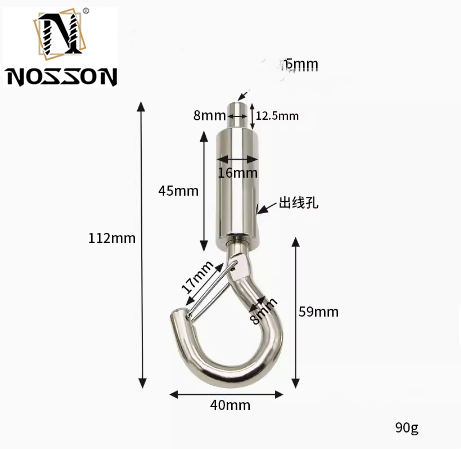 Electrolytic Treatment 8mm-50mm Stainless Steel Double End Bolt Snap Hook Carabiner for Dog Leash Scuba Accessories