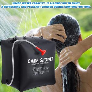 China 10 Gallons/ 40L Solar Camping Showers with Hot Water Portable Camping Shower Bag Removable Hose Shower Nylon Ropes wholesale