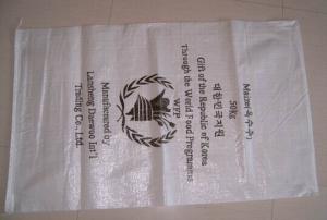 Customized  Plastic white woven polypropylene bags for packing flour 60 x 100cm