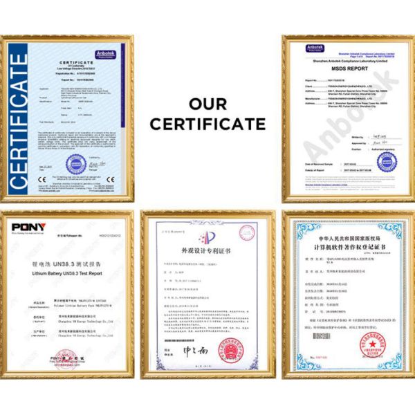 Wall Mount UN38.3 5KWH Solar Rechargeable Lithium Batteries