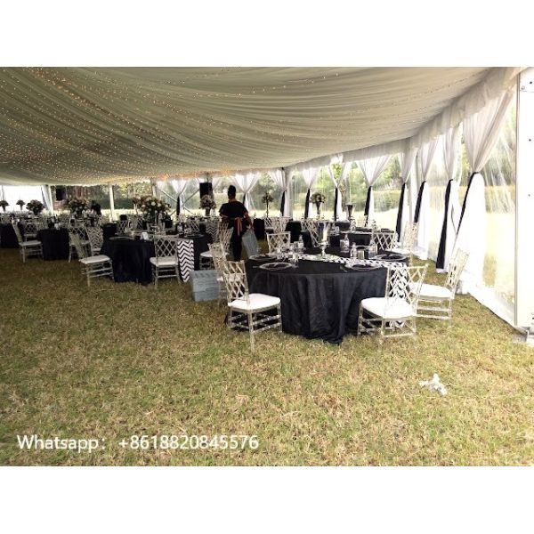 15m Width Multi Side Clear Span Tents Garden Wedding Event With Ceiling Decor