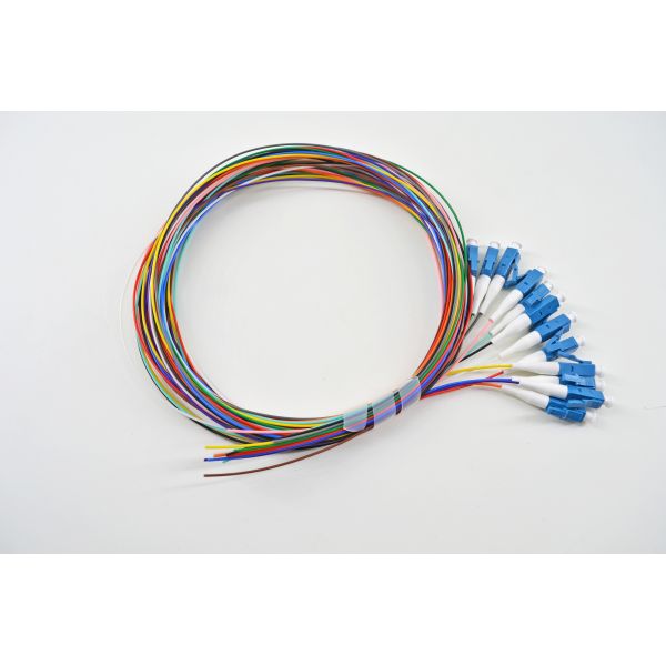 12 Strand Single Mode Fiber Optic Pigtail 0.9mm Tight Buffered Ribbon LC SC FC ST Connector