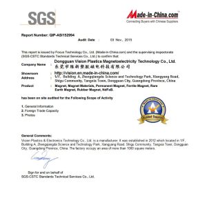 Vision Magnetoelectricity Technology Co., Ltd. Certifications