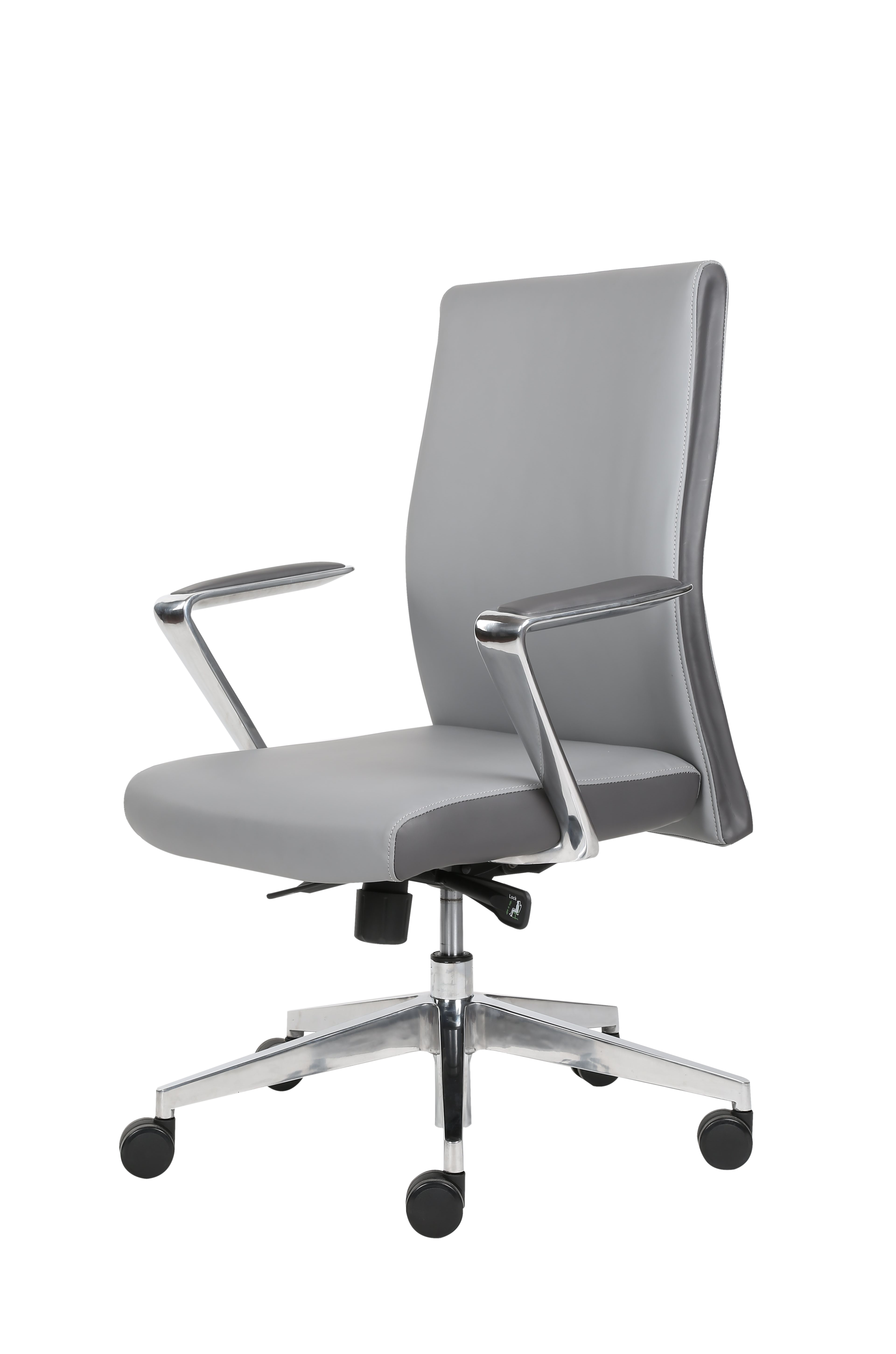 3.2mm 360d PU Leather Revolving Chair Middle Back For Conference