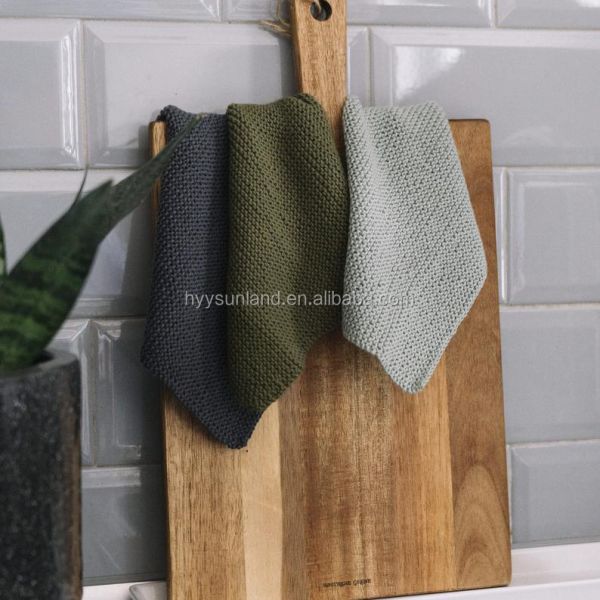 Y-F Crochet Handmade Knit Dishcloths Modern Kitchen Gifts Knitted Cotton Dish Dishcloth