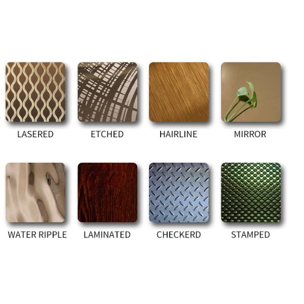 316 Water Ripple Sheet 4x8 3d Design Panel Gold Mirror Stainless Steel Plate