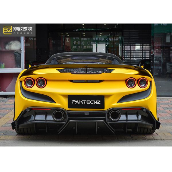 Paktechz Style Carbon Fiber Kit for Ferrari F8 Carbon Fiber Body Kit Front Shovel Rear Diffuser Spoiler
