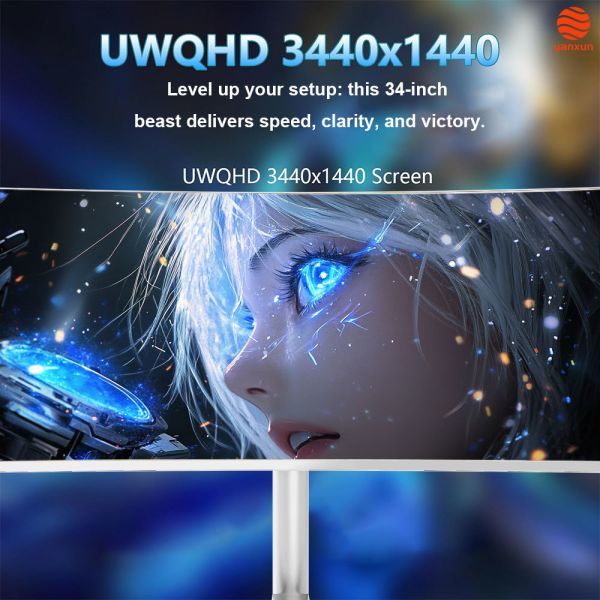 144Hz 165Hz 180Hz 34 Inch Curved Gaming Monitor 1440p RGB LED Computer Monitor Ultrawide