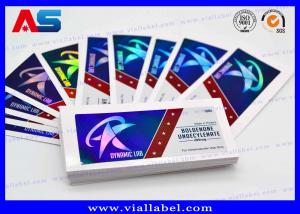 China Custom Hologram 10ml Vial Labels For Anabolic Peptide 10ml Glass Bottles medicine sticker labels on sale