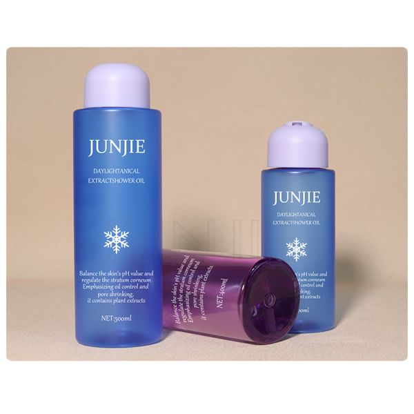 Customized blue purple Color PET Toner Bottle Transparent PET Toner Bottle PET Flat Shoulder Bottle