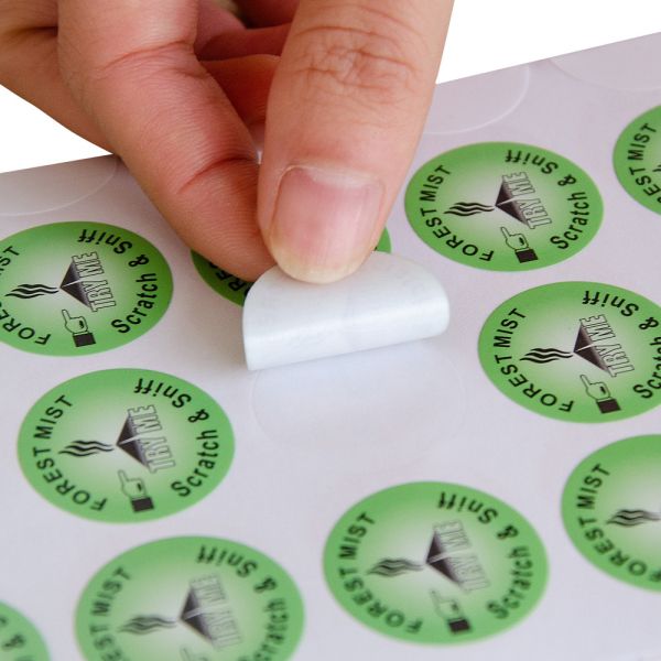 Custom Scratch And Sniff Stickers Label Self Adhesive Sleep Aid Various Colors