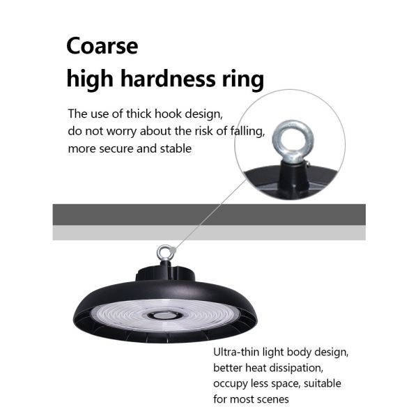 High Bay LED Light Factory Price 160lm/w LED Workshop IP65 Power Adjustable UFO LED High Bay Light