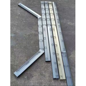 Shower Floor Drain stainless steel linear drain fixed base removable grille cover narrow uniform slits corrosion resistant design