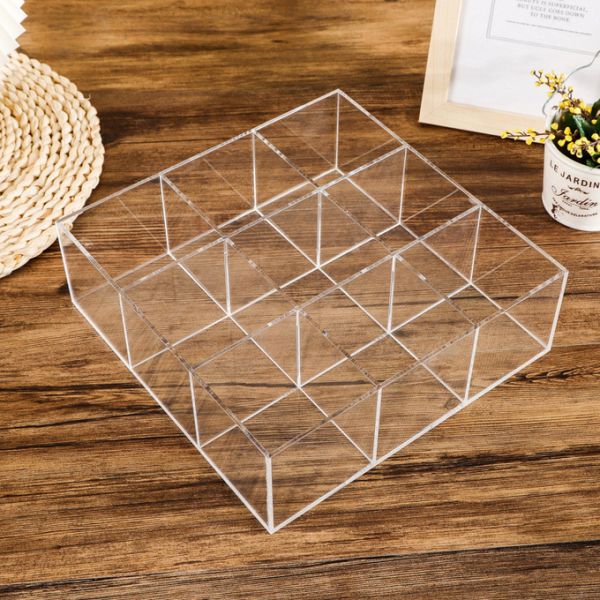 30x30x10cm Clear Acrylic Collection Box With Compartments For Figure Dolls Nail Polish