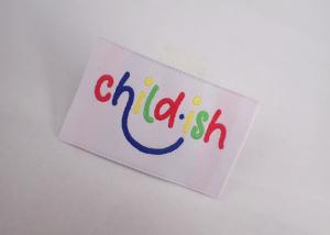China Garment Clothes Woven Label Clothing Tag Low Minimum Customized Size on sale