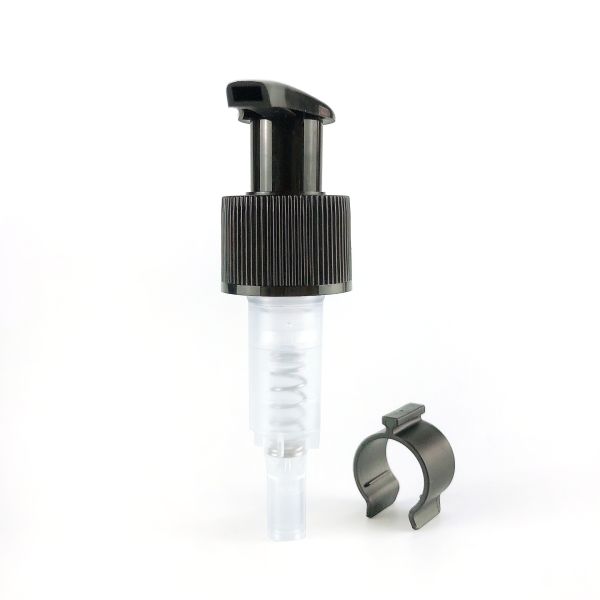 24/410 plastic ribbed left right lock lotion pump with clip