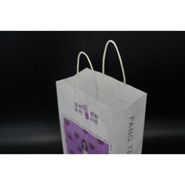 Takeaway Eco Friendly Paper Bags Printing Kraft White Cardboard Paper Bag