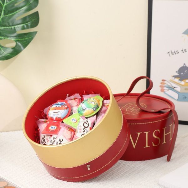 Custom Round Cylinder Gift Box Packaging For Storage Food Candy Chocolate Wine Jewelry