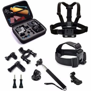 China 9 In 1 Go Pro Storage Bag Chest Strap Bicycle Bracket Kit Monopod For GoPro SJCAM SJ4000 SJ5000 Xiaomi Yi 4K wholesale