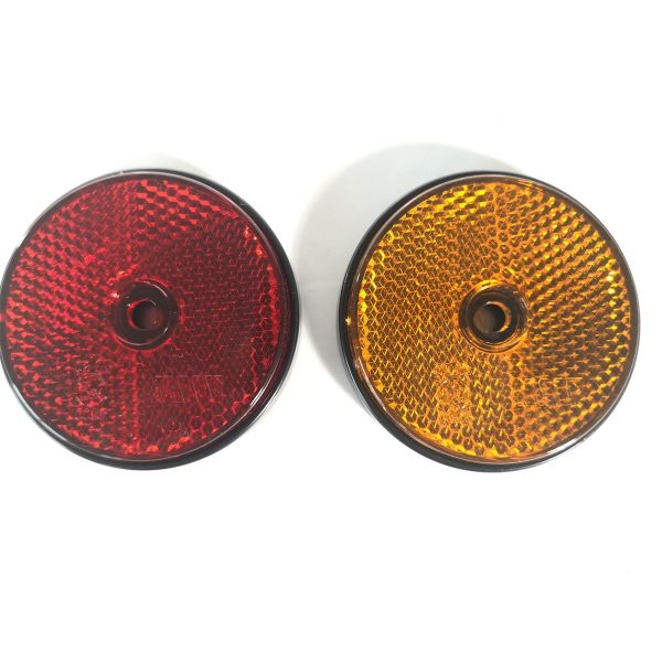 Round Rear Trailer Reflectors Amber Side Safety Trailer Light Reflectors