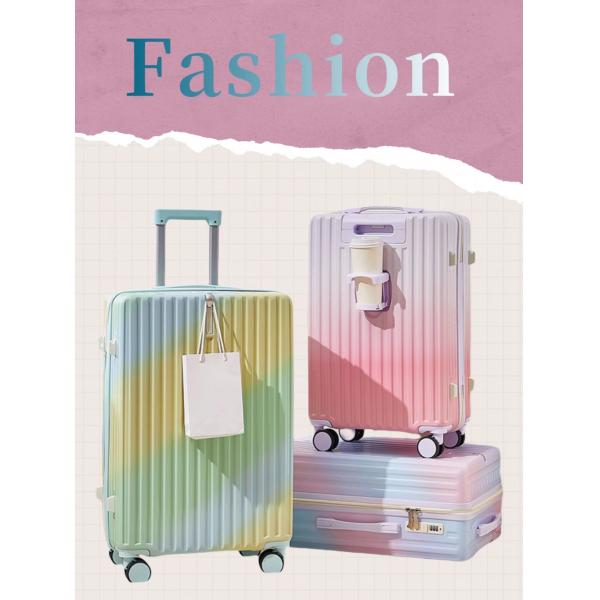 Soft Handle Simple Luxury Gradient Color 360° Spinner Wheels TSA Lock Oversized Check-In Bag for Business Travel Modern Large Suitcase