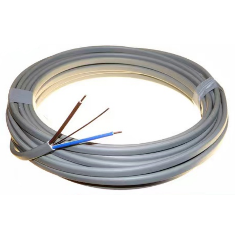 100m Roll of 2.5mm Copper Conductor Electric Cable Wire with 1.5mm Earth Cable in Grey Twin Flat Cable BS6004 Standard